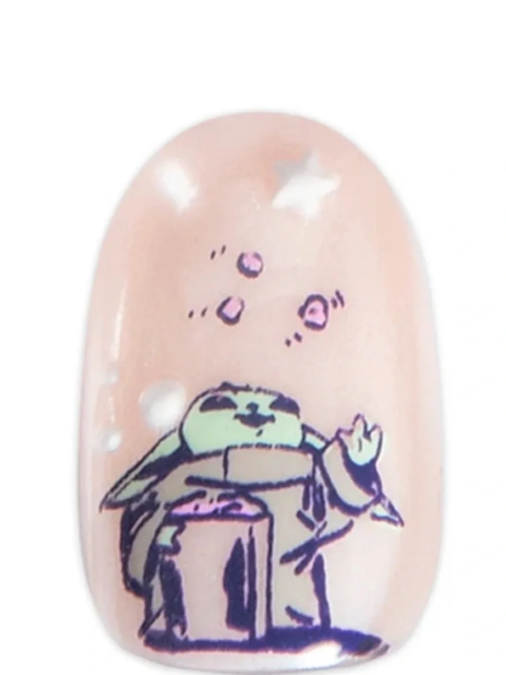 Star Wars The Mandalorian Instant Mani Press-Ons - Nude with Grogu